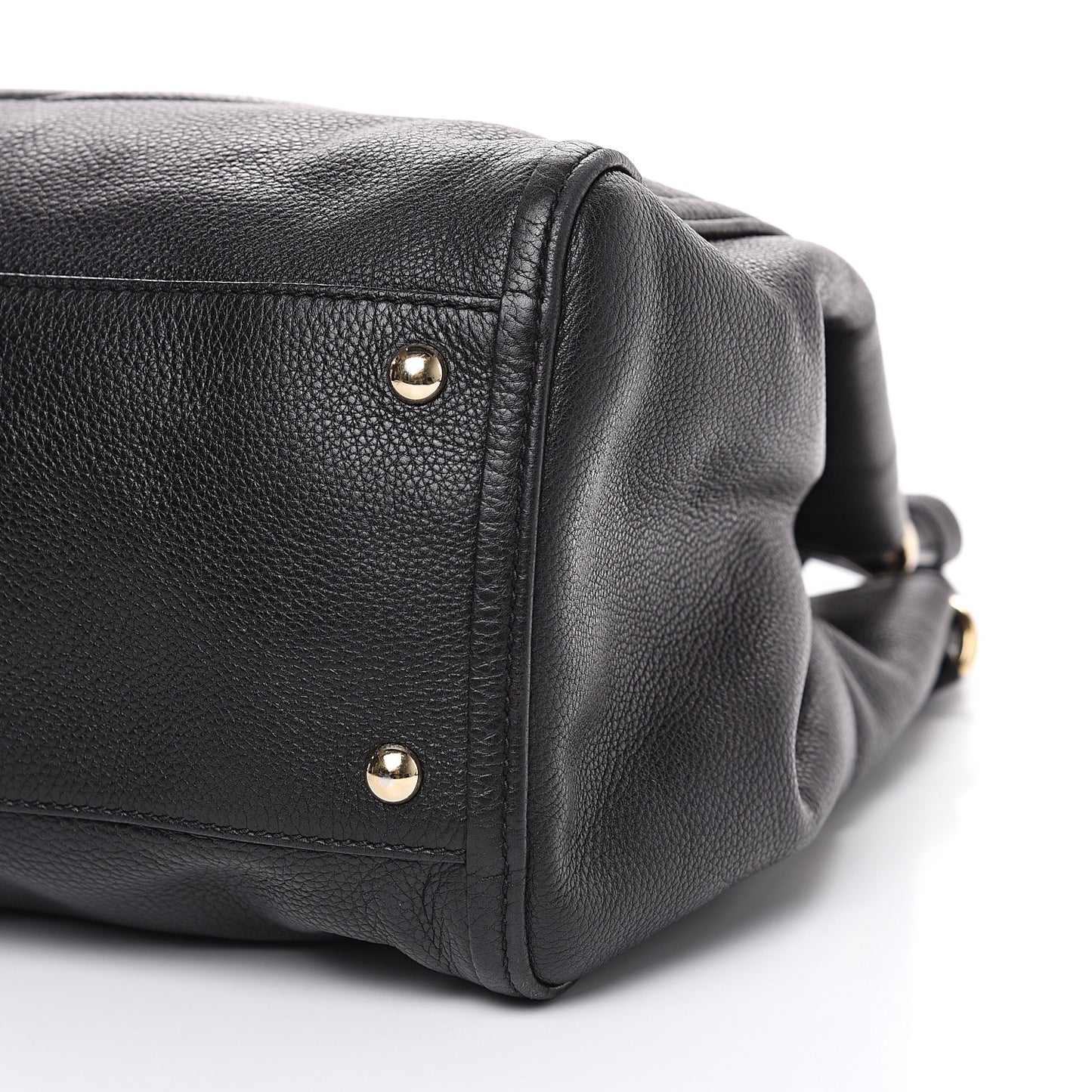 Pebbled Calfskin Medium Soho Shoulder Bag Black