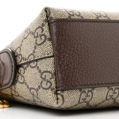 Gucci GG Supreme Monogram Textured Dollar Calfskin Web Small Ophidia Dome Shoulder Bag Beige Ebony New Acero 9 of 10