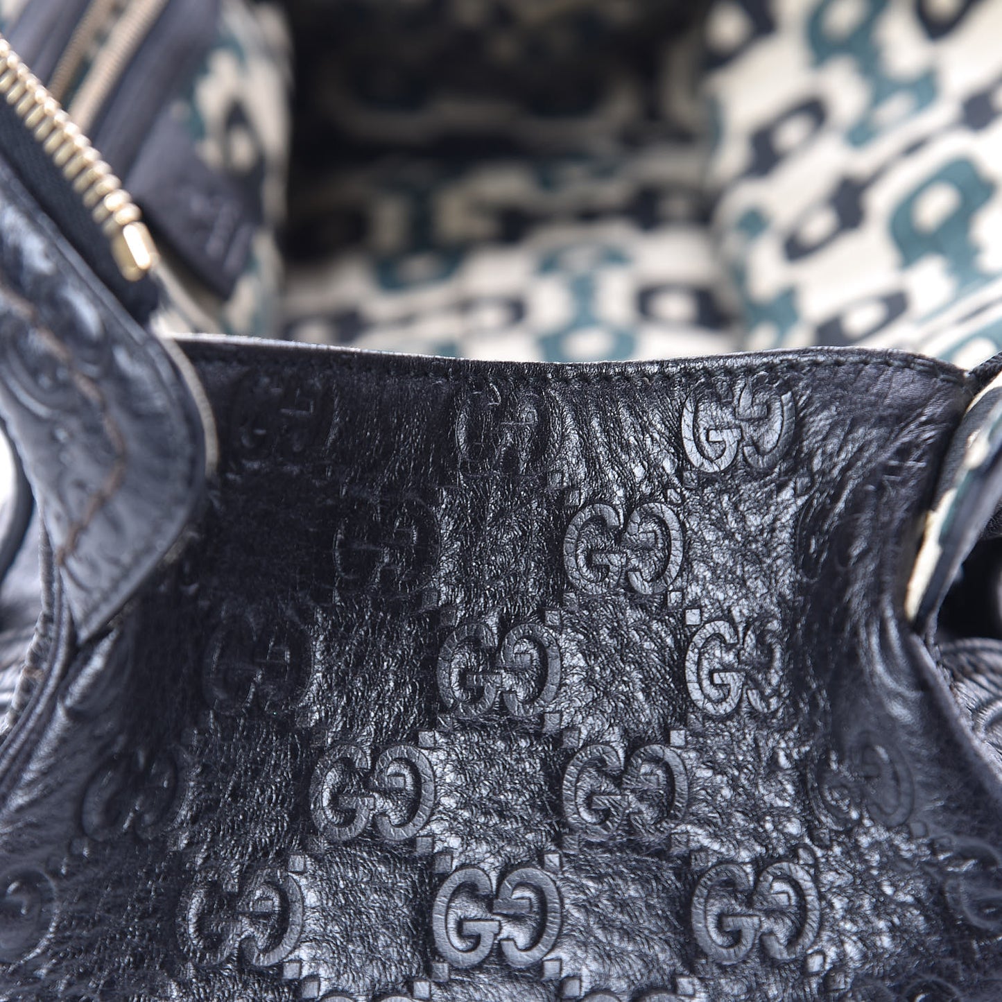 Calfskin Guccissima Signoria Bowler Bag Black