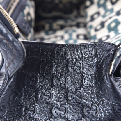 Gucci Calfskin Guccissima Signoria Bowler Bag Black 7 of 11