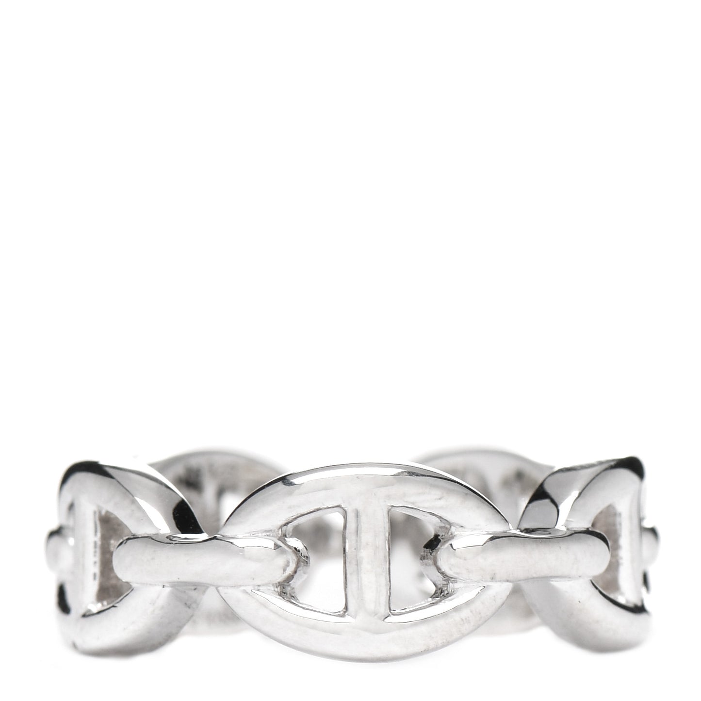 Sterling Silver PM Chaine d'Ancre Enchainee Band Ring 52 6