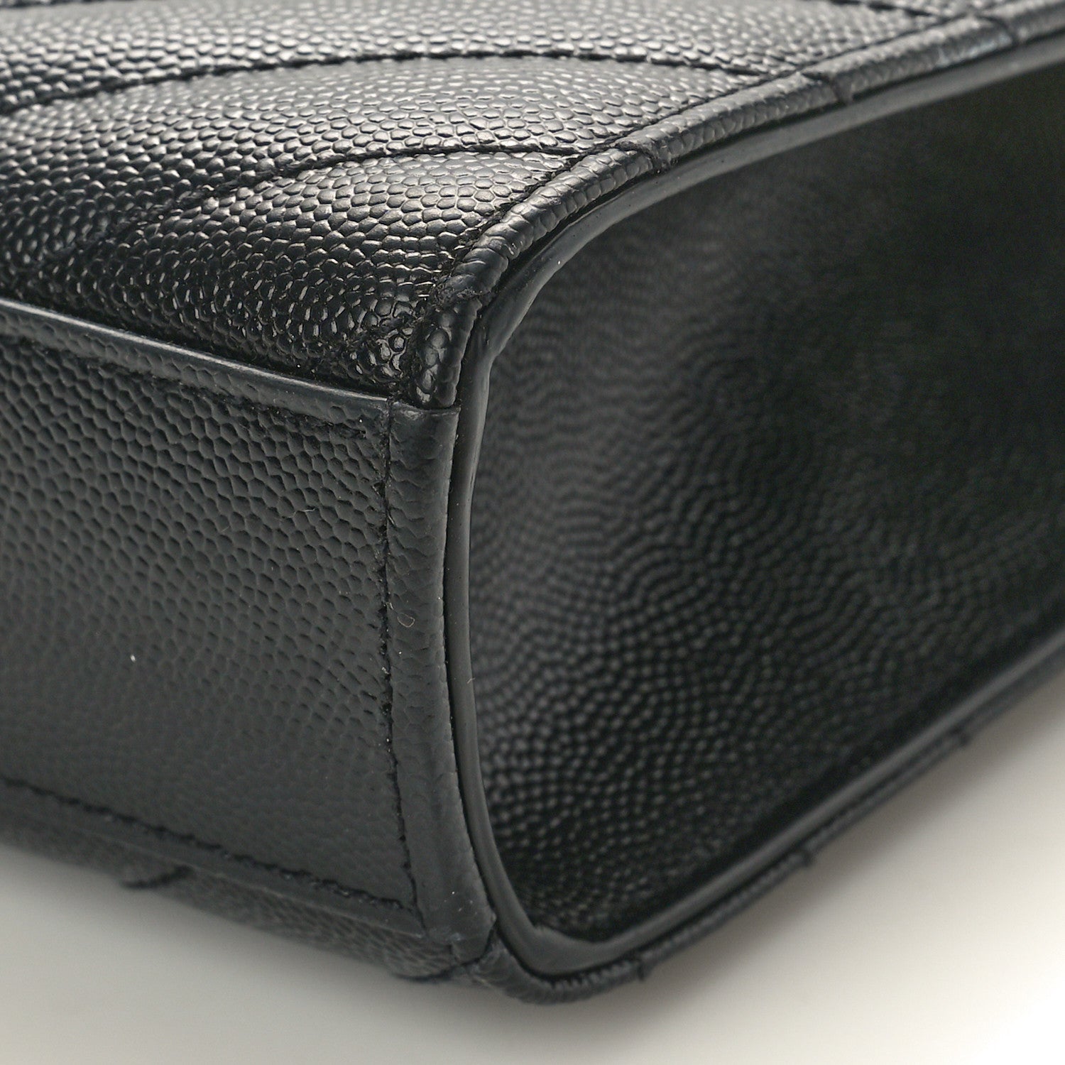 Saint Laurent Grain De Poudre Matelasse Chevron Medium Monogram Satchel Black 10 of 10