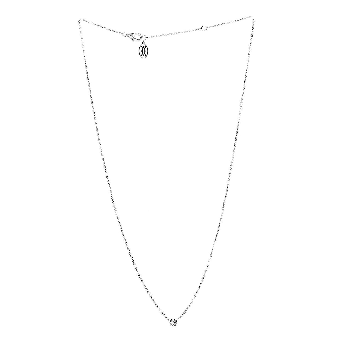 18K White Gold Diamond XS D'Amour Pendant Necklace