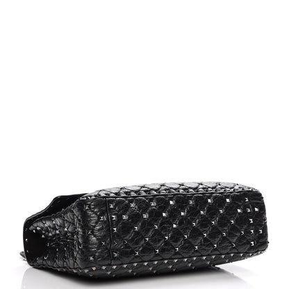 Valentino Garavani Lambskin Medium Rockstud Spike Shoulder Bag Black 5 of 7