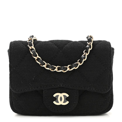 Chanel Jersey Quilted Flap Chain Waist Bag Black 1 of 12