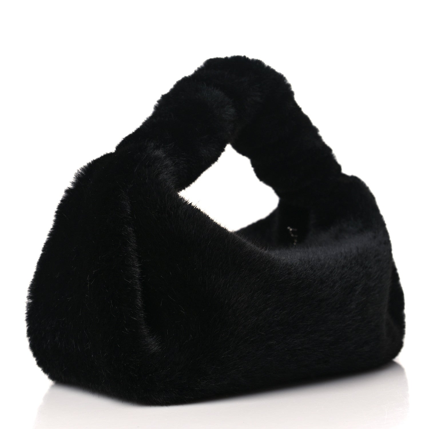 Alexander Wang Faux Fur Small Scrunchie Bag Black 3 of 9