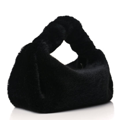 Alexander Wang Faux Fur Small Scrunchie Bag Black 3 of 9