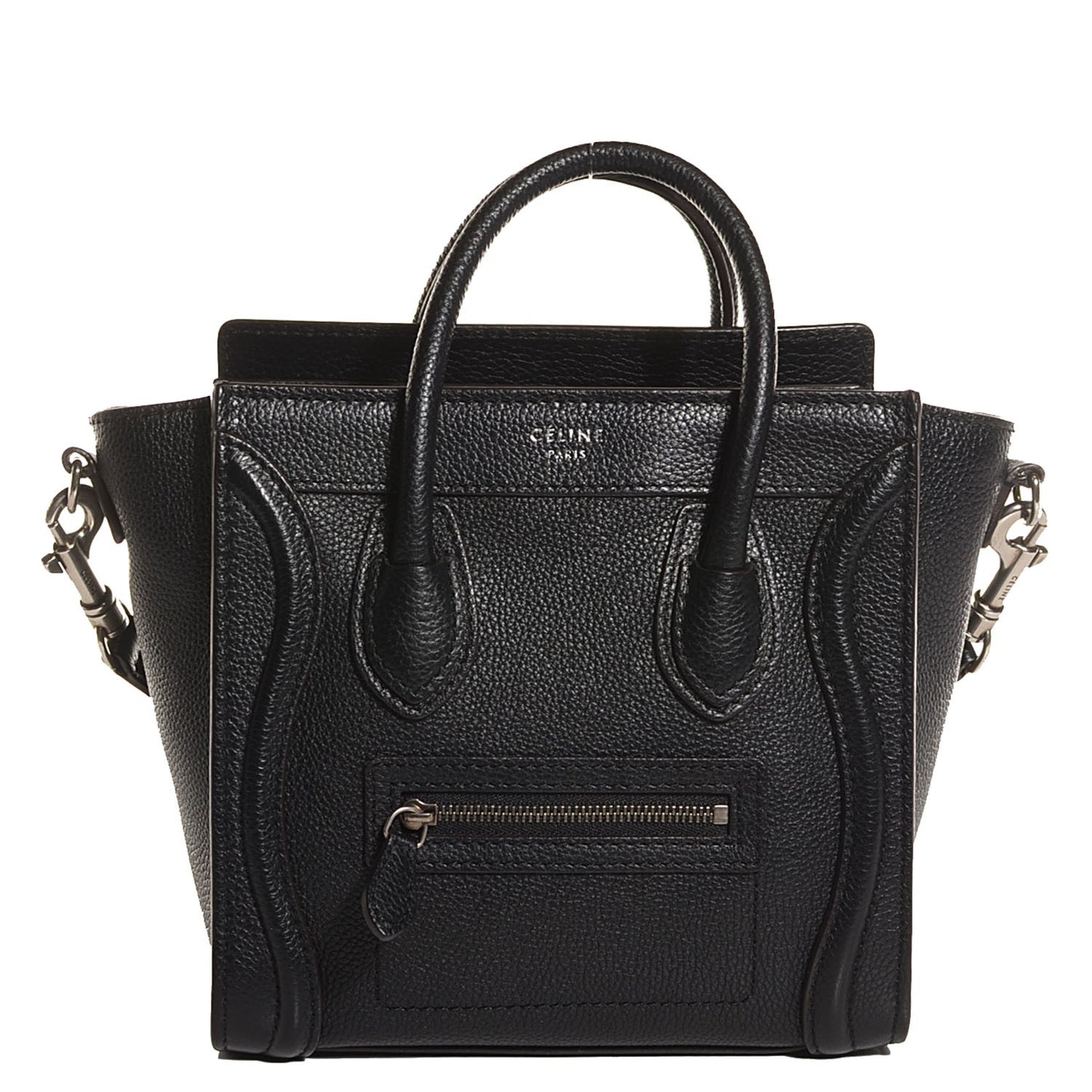 Drummed Calfskin Nano Luggage Black