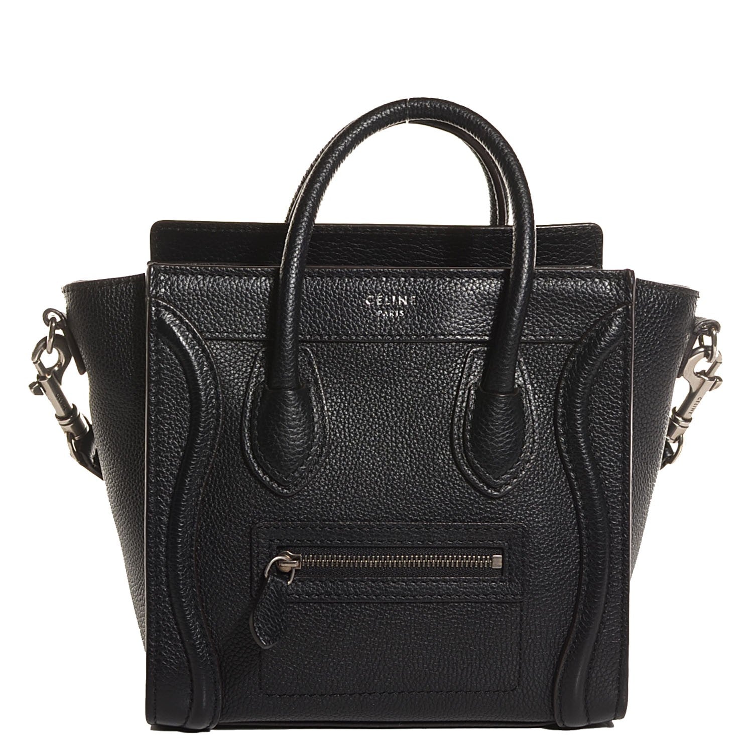 Celine Drummed Calfskin Nano Luggage Black 1 of 7