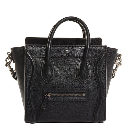 Celine Drummed Calfskin Nano Luggage Black 1 of 7