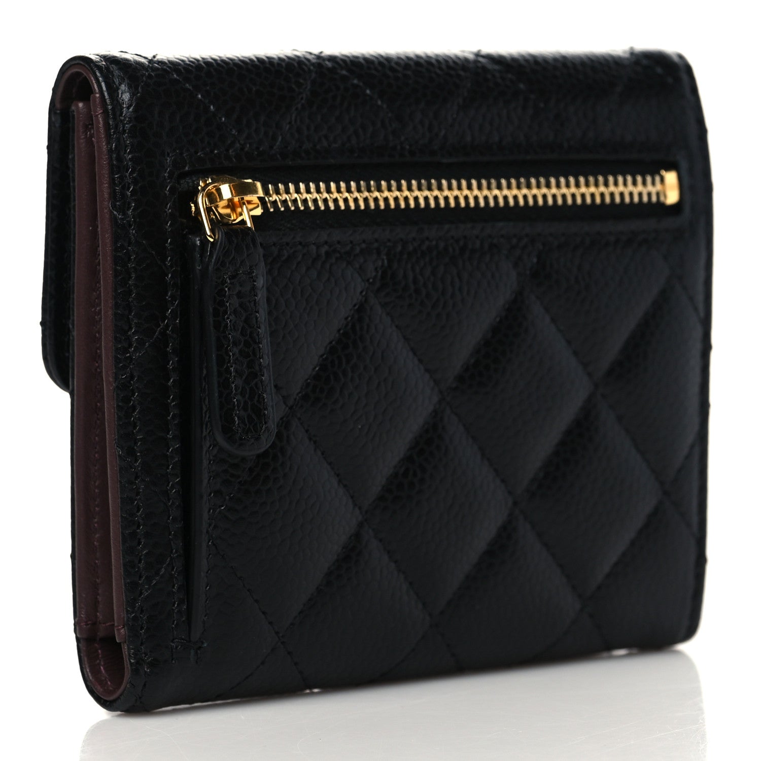 Chanel Caviar Quilted Compact Flap Wallet Black 3 of 9
