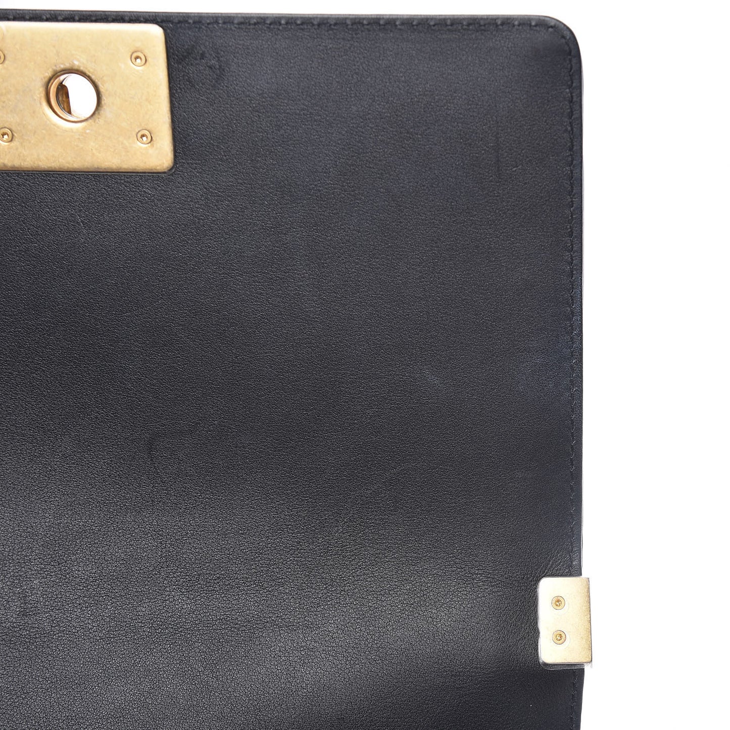 Calfskin Quilted Medium Boy Top Handle Flap Black
