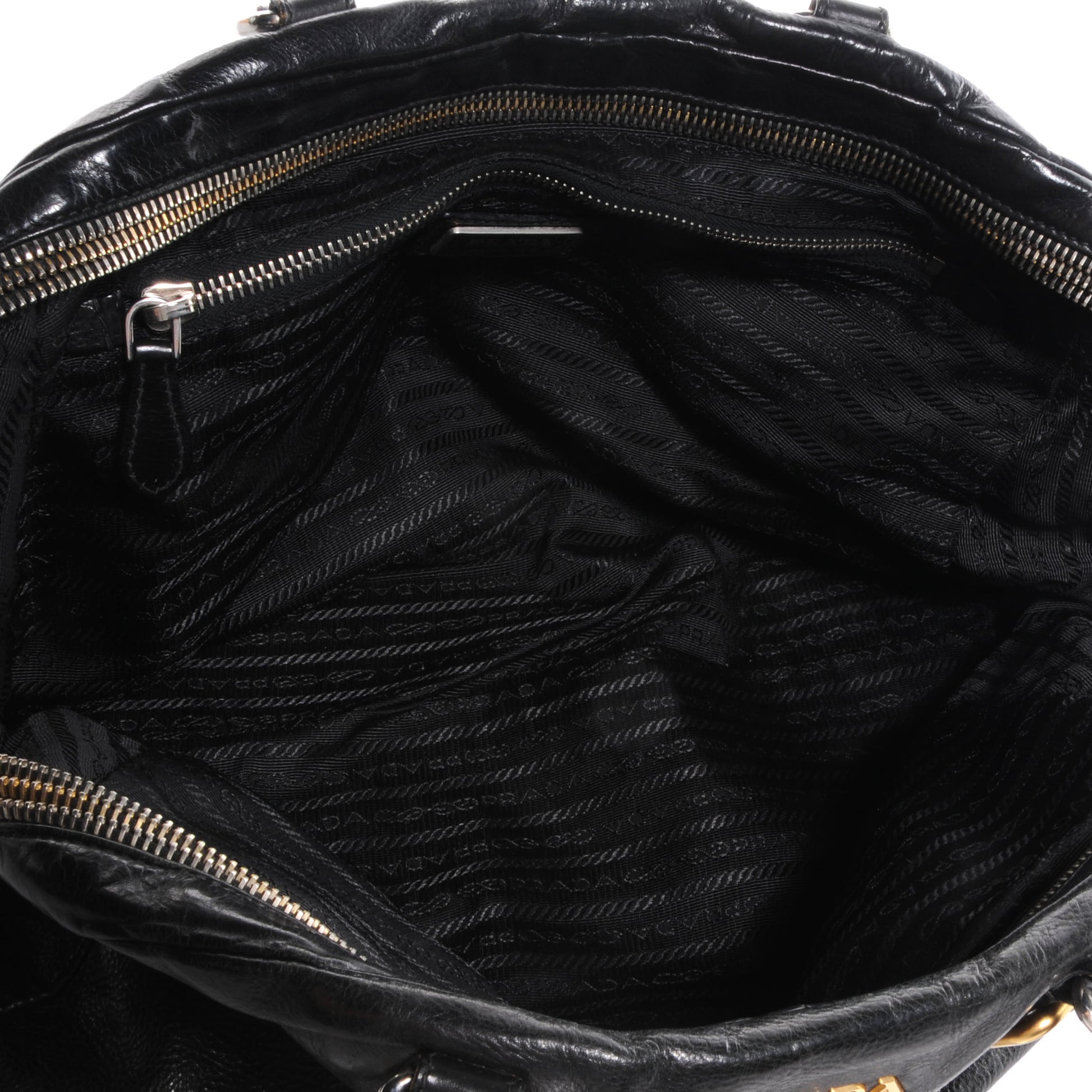 Prada Glace Calf Bowler Bag Black 5 of 10