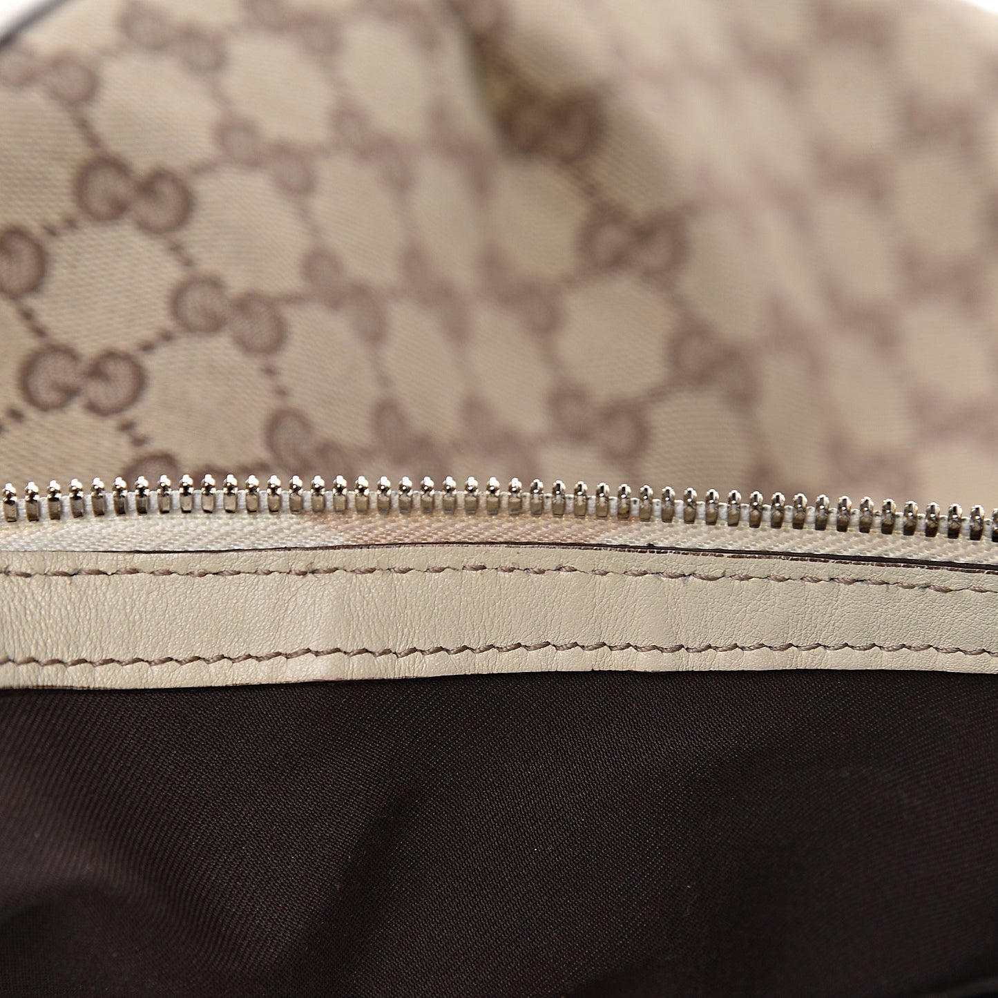 Monogram Large Biba Studded Hobo Off White