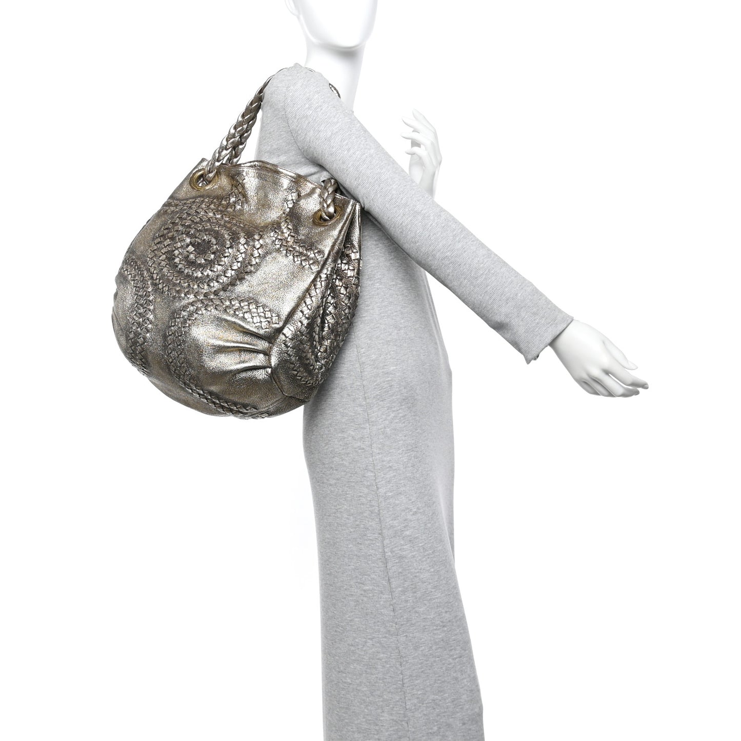 Metallic Cervo Illusion Hobo Platino Ossidato