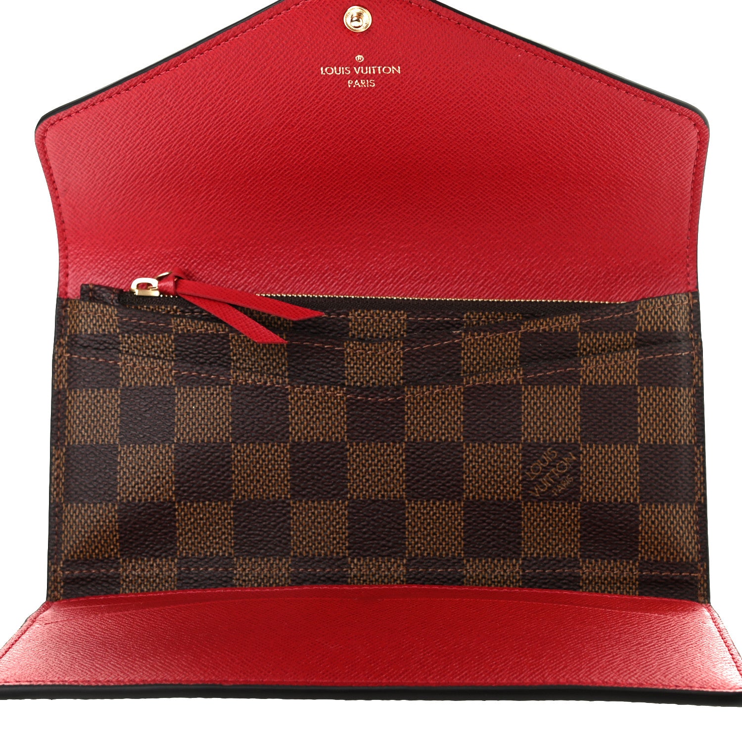 Louis Vuitton Damier Ebene Josephine Wallet Red 5 of 7