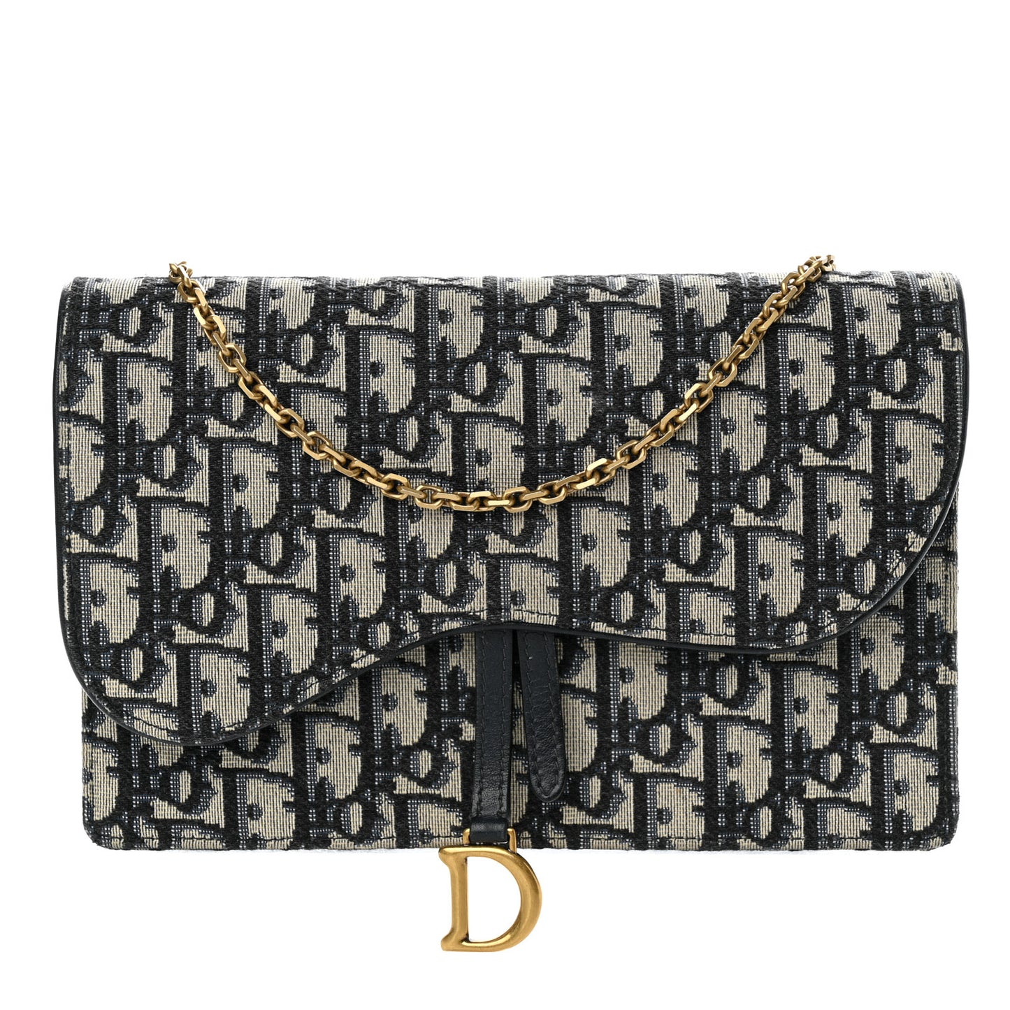 Oblique Saddle Chain Pouch Blue
