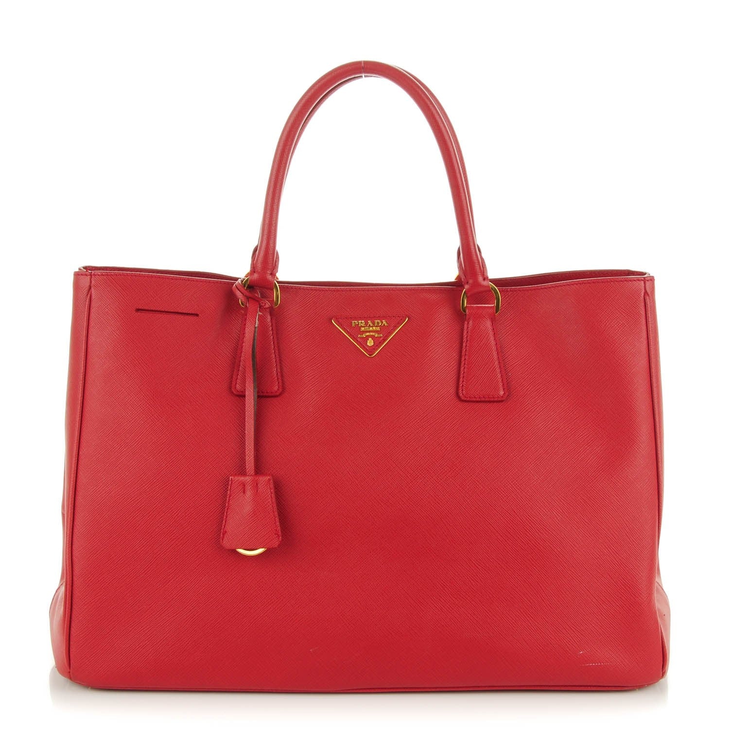 Prada Saffiano Lux Large Tote Rosso 1 of 9
