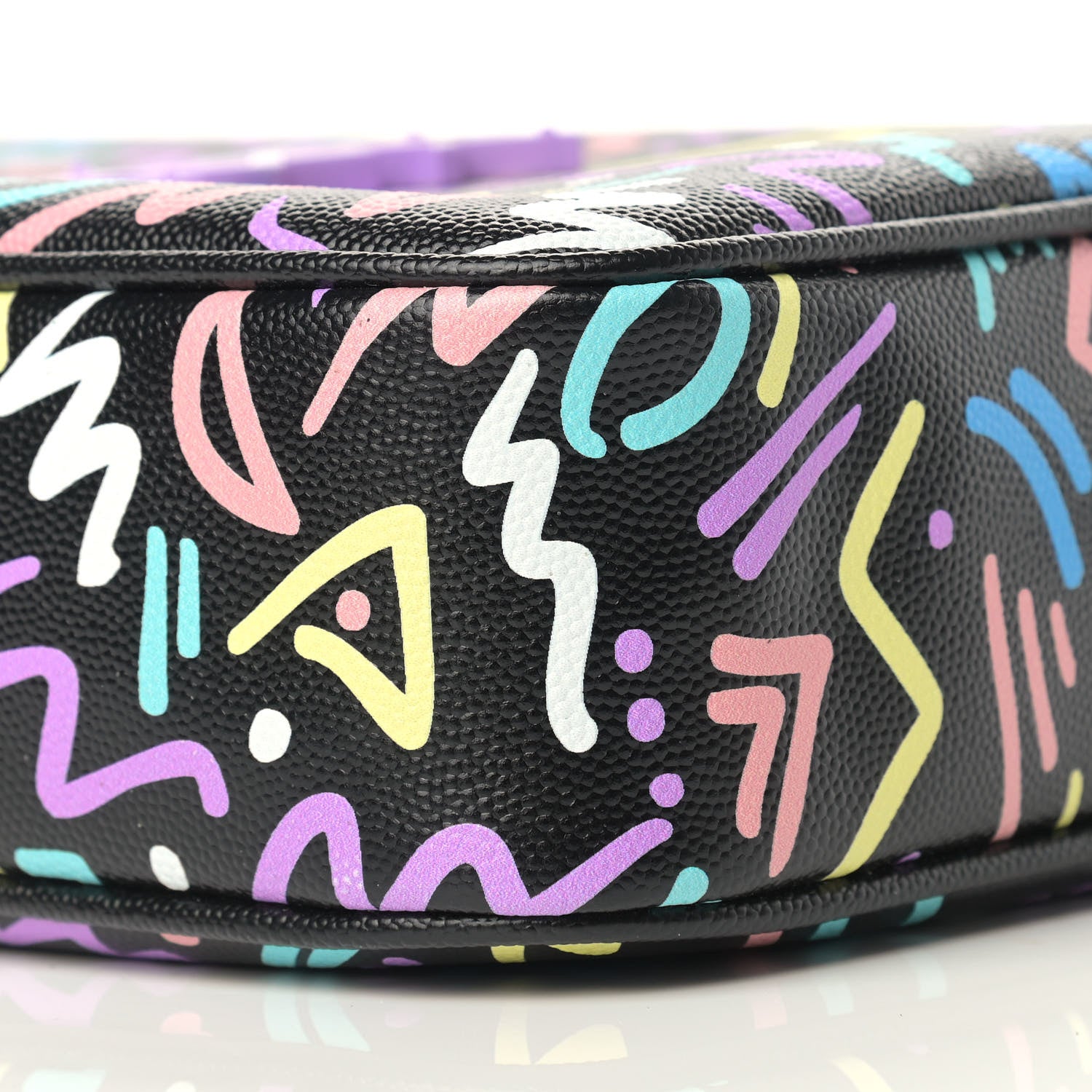 Saint Laurent Grain De Poudre Medium Classic Monogram Multicolor Graphic Print Lou Camera Bag Black 9 of 9