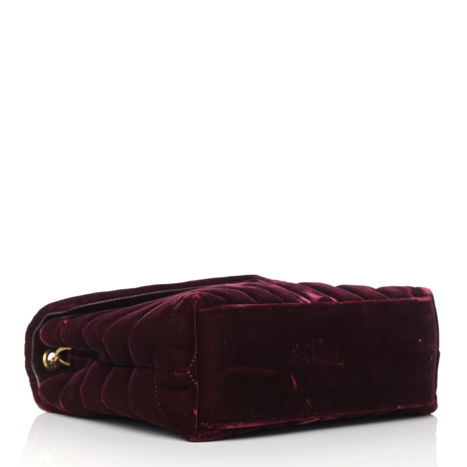 Saint Laurent Velvet Y Quilted Monogram Small Loulou Chain Satchel Burgundy 4 of 15