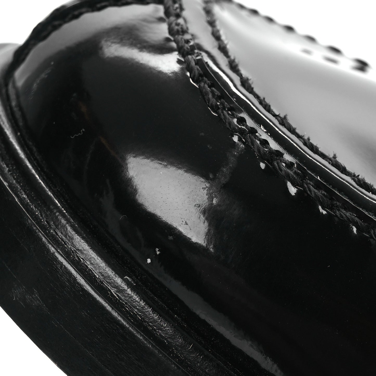 Patent Calfskin Logo Loafers 38.5 Black