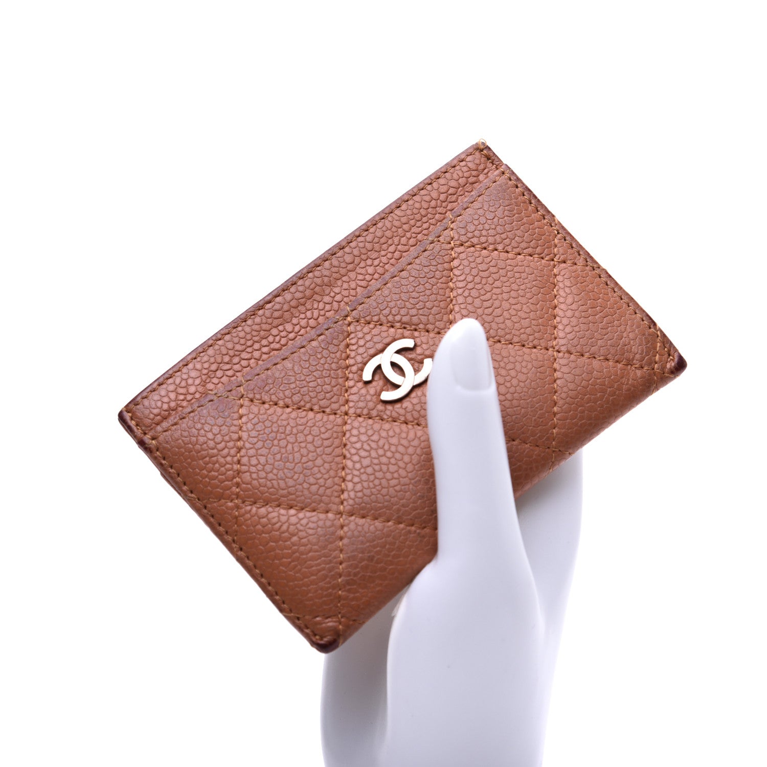 Chanel Caviar Quilted Card Holder Brown 2 of 13