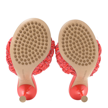 Bottega Veneta Lambskin Rope Woven Dot Sandals 38.5 Bubble Gum Tomato 8 of 14