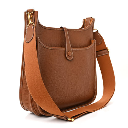 Hermes Taurillon Clemence Evelyne III PM Gold 3 of 11