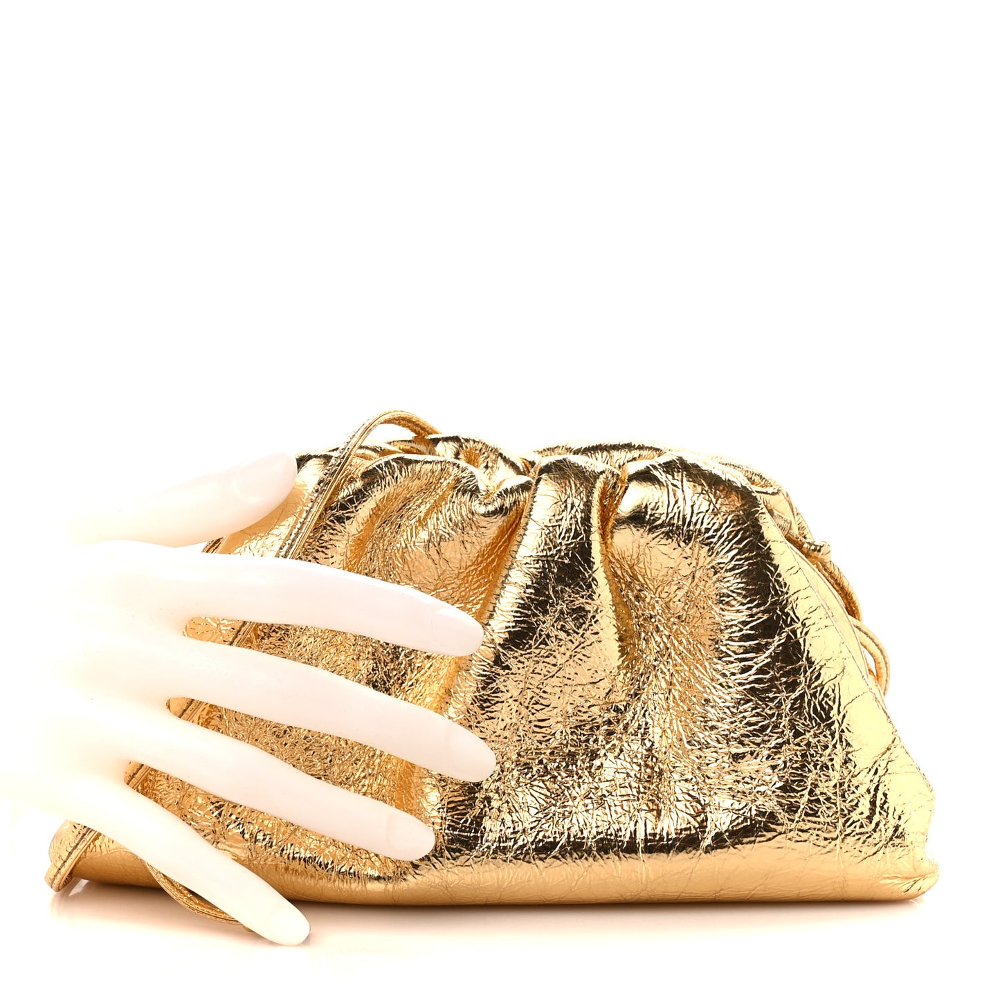 Metallic Crinkled Lambskin The Mini Pouch Oro