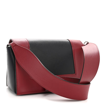 Celine Shiny Smooth Calfskin Medium Frame Shoulder Bag Red Navy 3 of 13