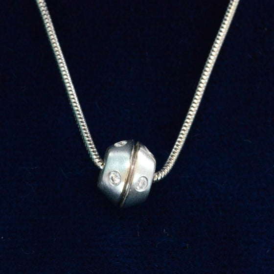 18k Diamond Bead Necklace