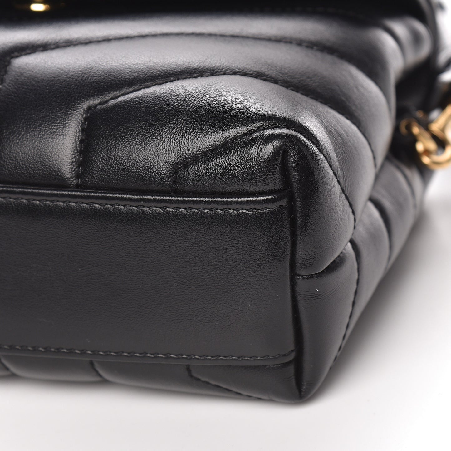 Calfskin Y Quilted Monogram Toy Loulou Crossbody Bag Black