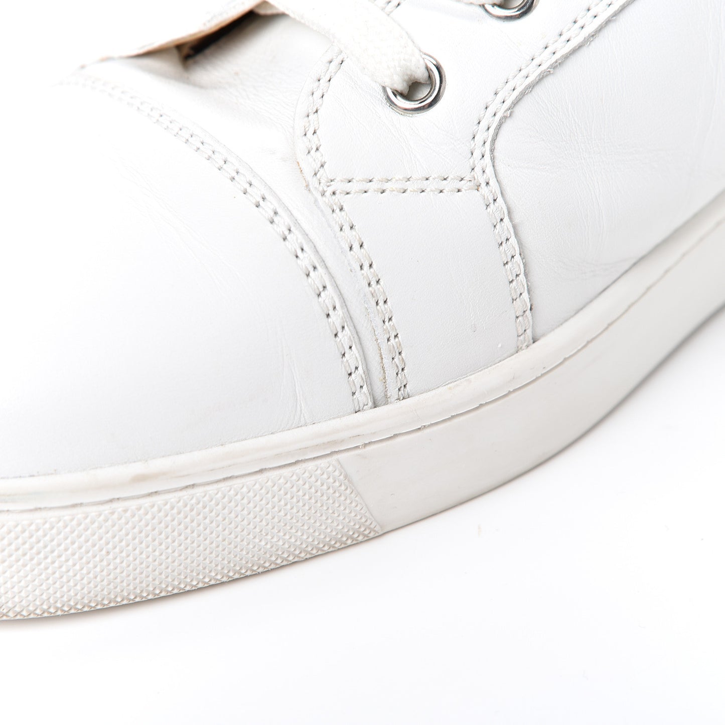Calfskin Mens Louis Flat Sneakers 41.5 White