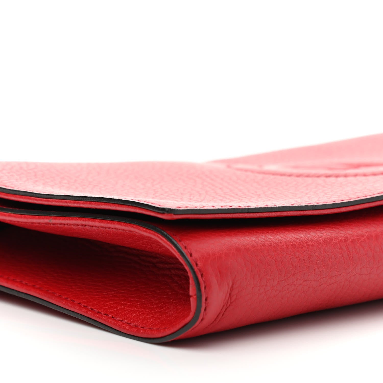 Gucci Pebbled Calfskin Medium Soho Clutch Red 7 of 8