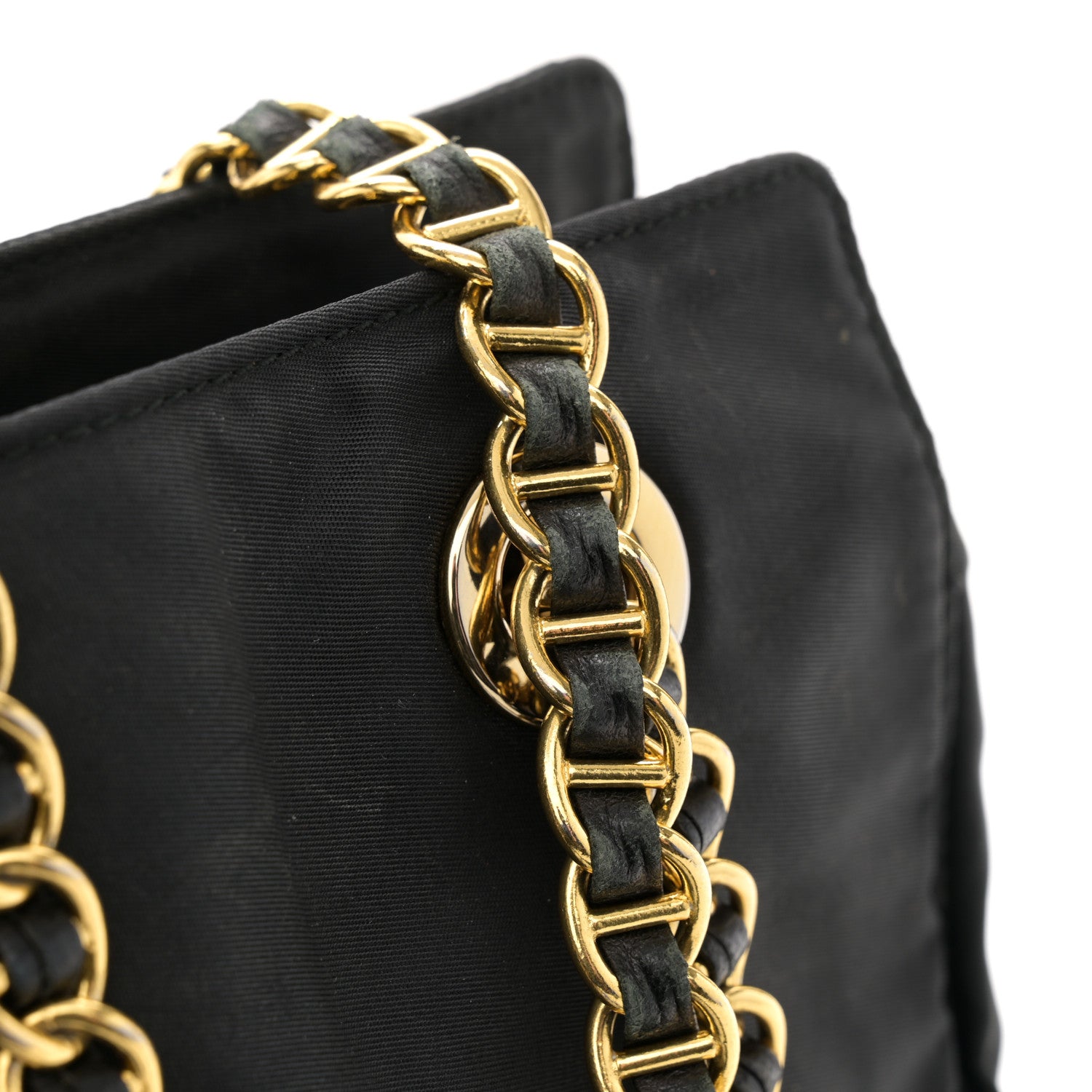 Prada Tessuto Nylon Chain Shoulder Bag Black 12 of 14