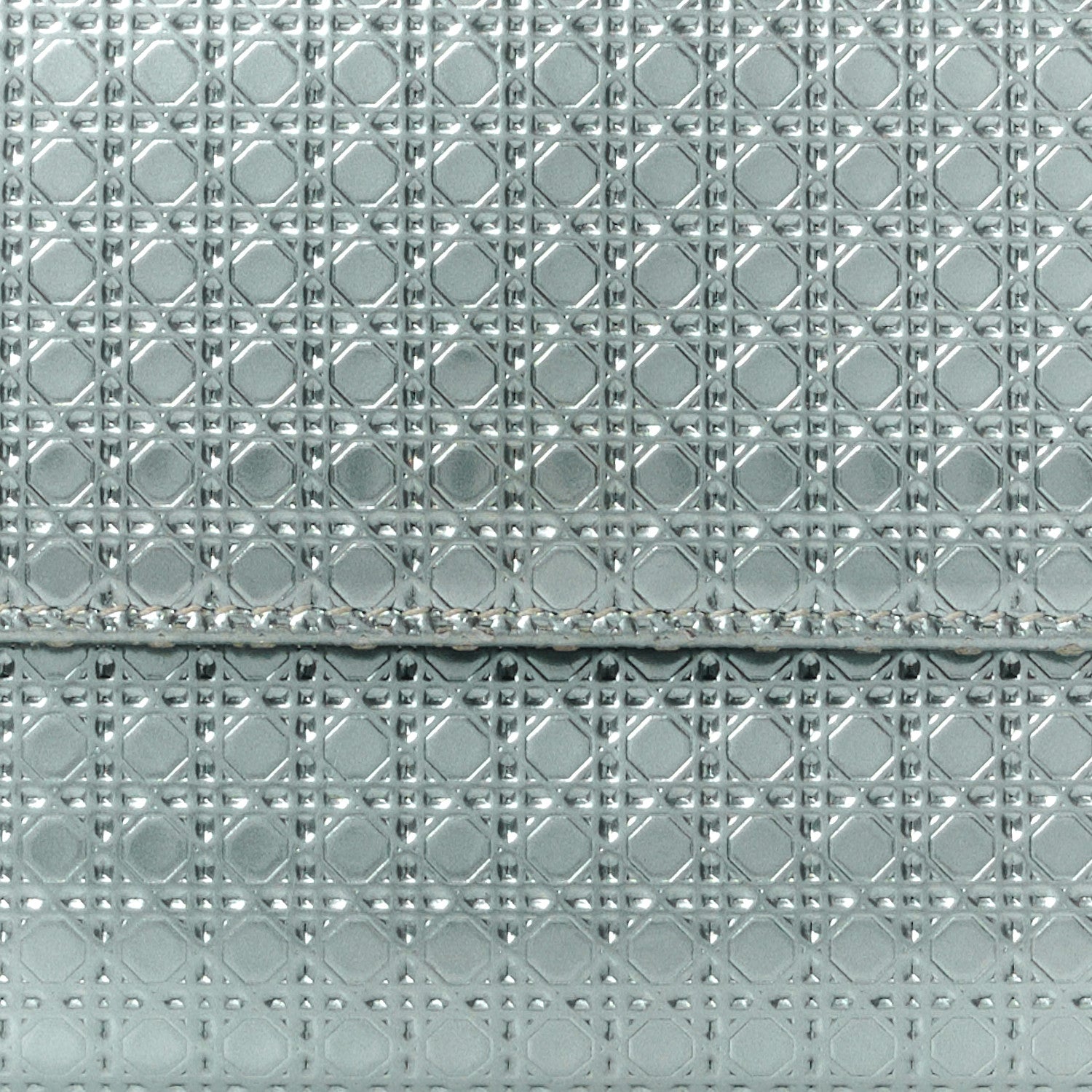 Christian Dior Metallic Calfskin Micro-Cannage Lady Dior Croisiere Chain Wallet Blue 8 of 10