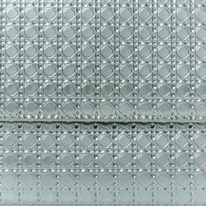 Christian Dior Metallic Calfskin Micro-Cannage Lady Dior Croisiere Chain Wallet Blue 8 of 10