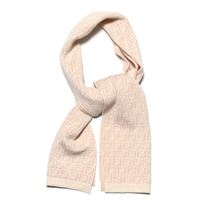 Fendi Wool Cashmere FF Scarf Pink 1 of 3
