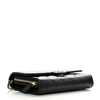 Chanel Caviar Quilted Phone Holder Wallet on Removable Chain Black 5 of 13