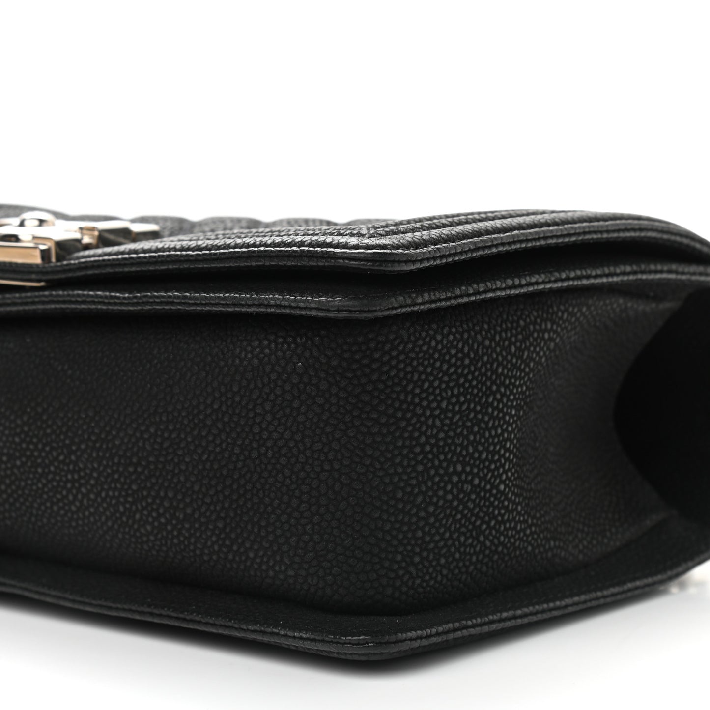 Iridescent Calfskin Quilted Medium Boy Flap Black