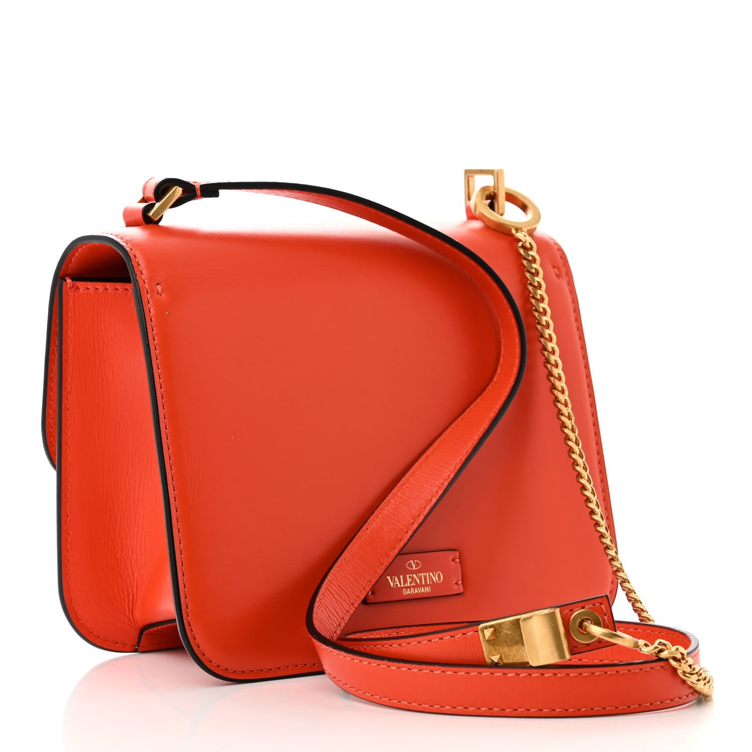 Valentino Garavani VALENTINO GARAVANI Smooth Calfskin Small VSling Shoulder Bag Orange 2 of 9