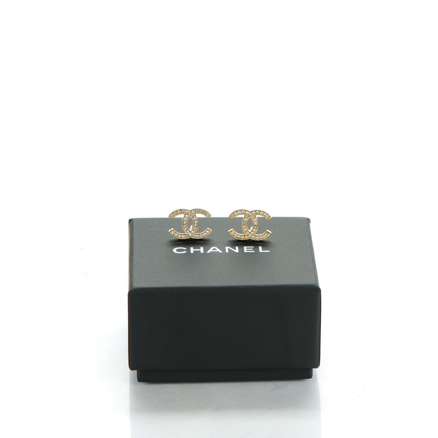 Chanel Crystal CC Earrings Light Gold 5 of 5
