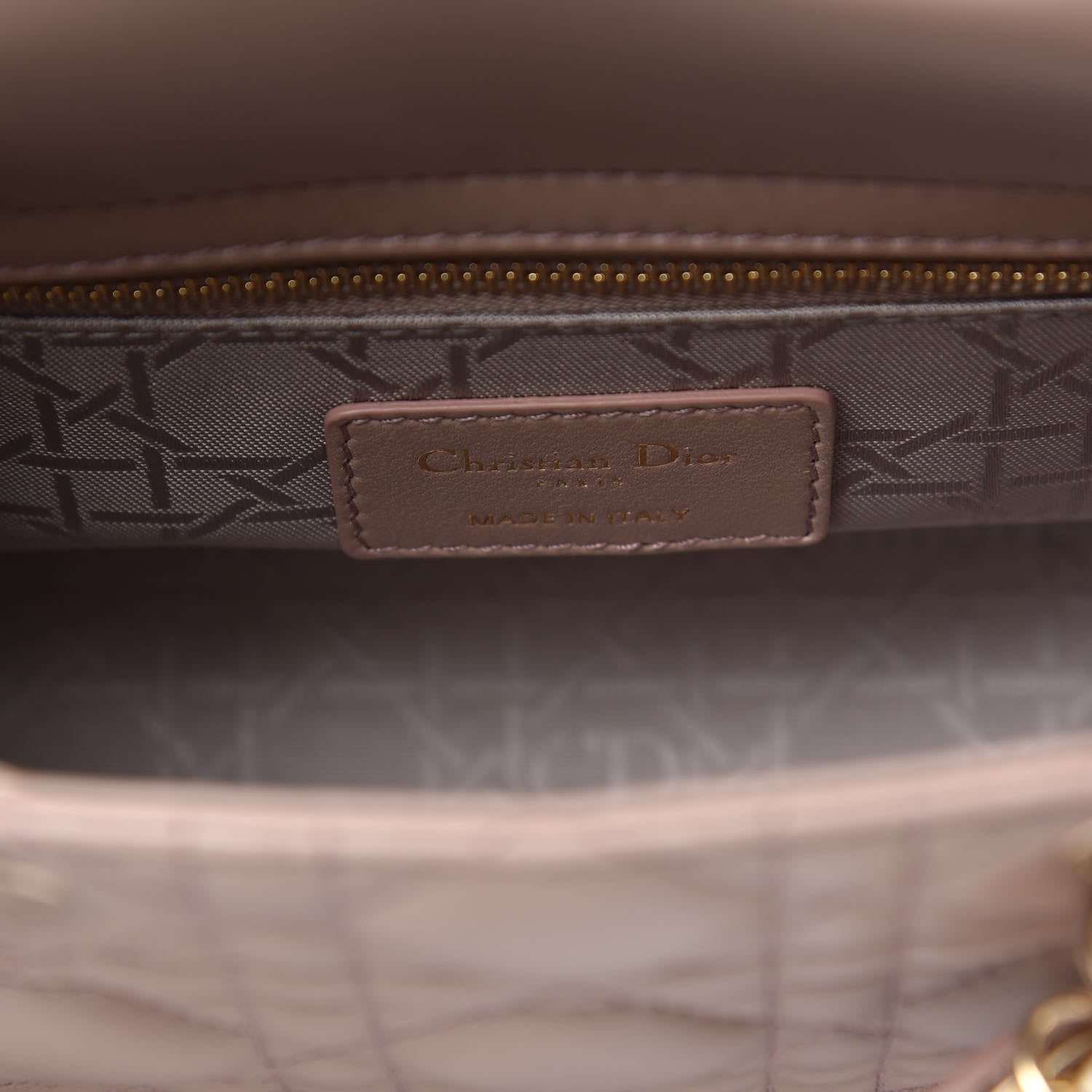 Christian Dior Lambskin Cannage Small Lucky Badges My Lady Dior Taupe 6 of 11