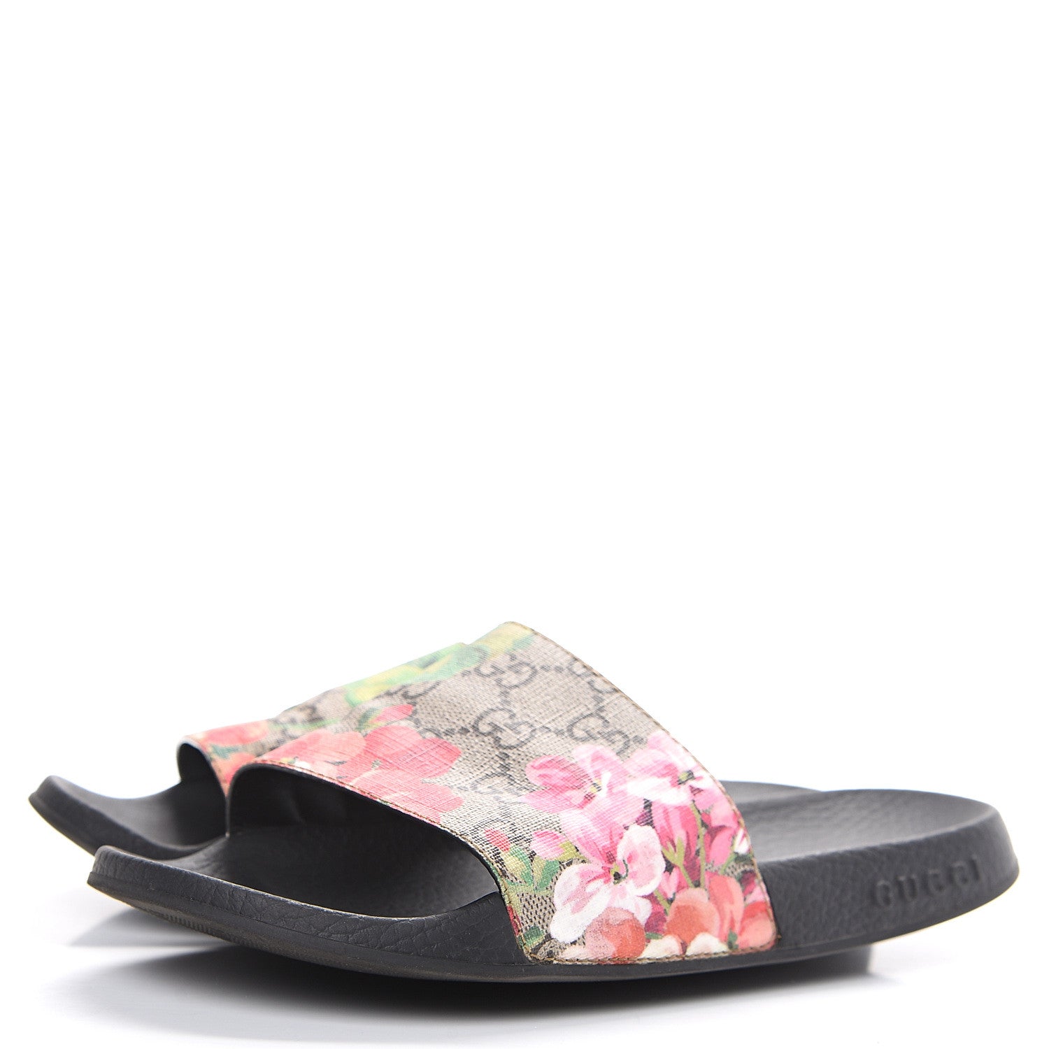 Gucci GG Supreme Monogram Blooms Slide Sandals 37 Beige Multicolor 3 of 8