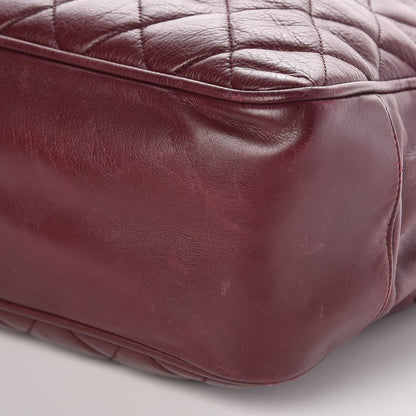 Chanel Calfskin Quilted Tote Burgundy 11 of 13