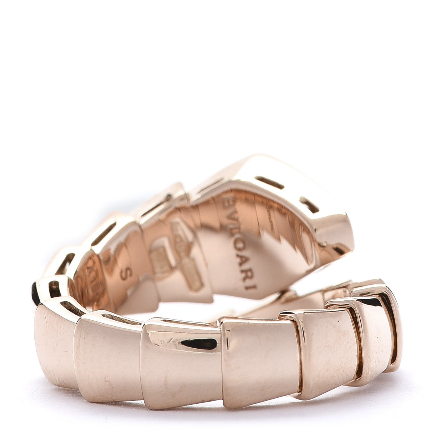 18K Rose Gold Diamond Serpenti Viper Ring S