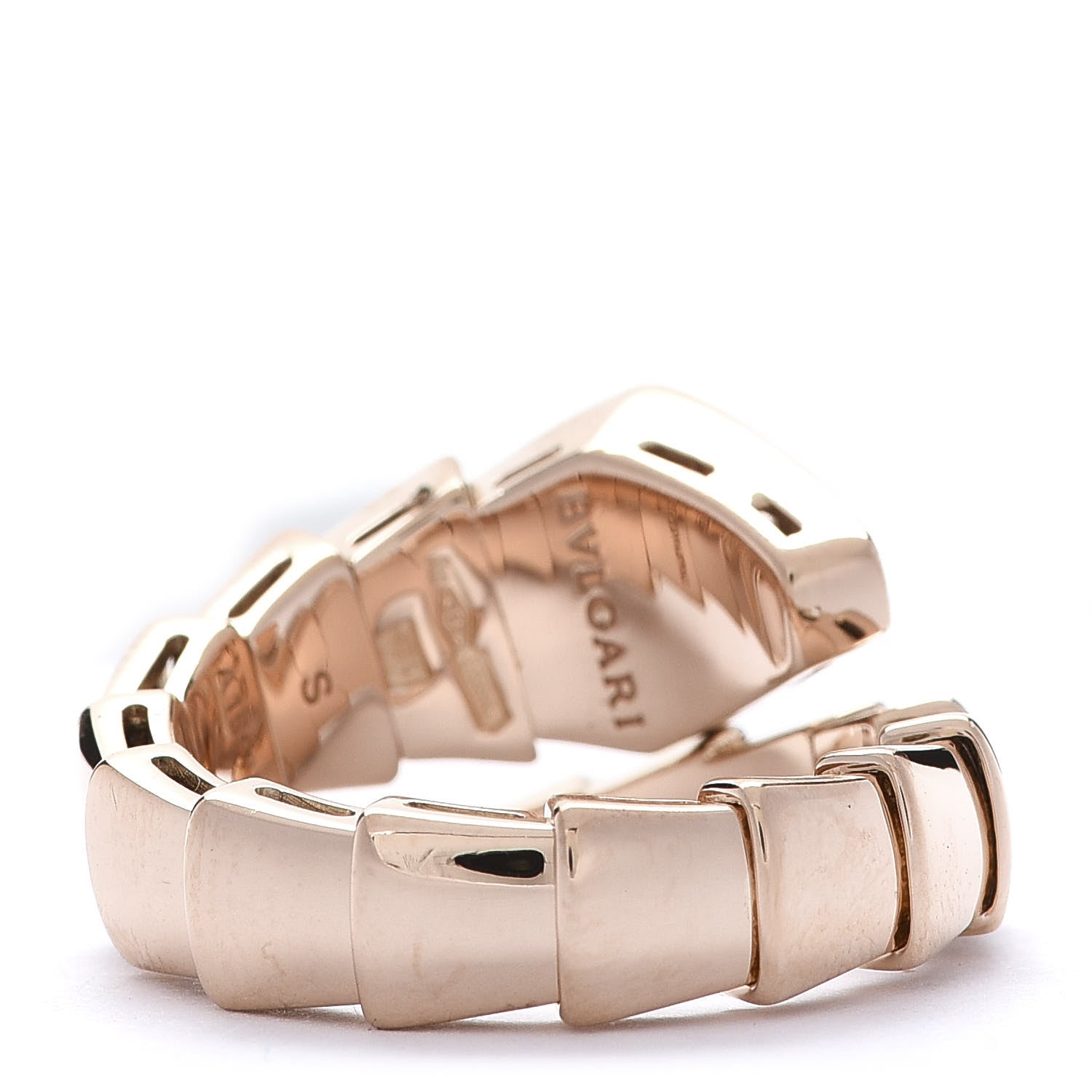 Bulgari 18K Rose Gold Diamond Serpenti Viper Ring S 3 of 3