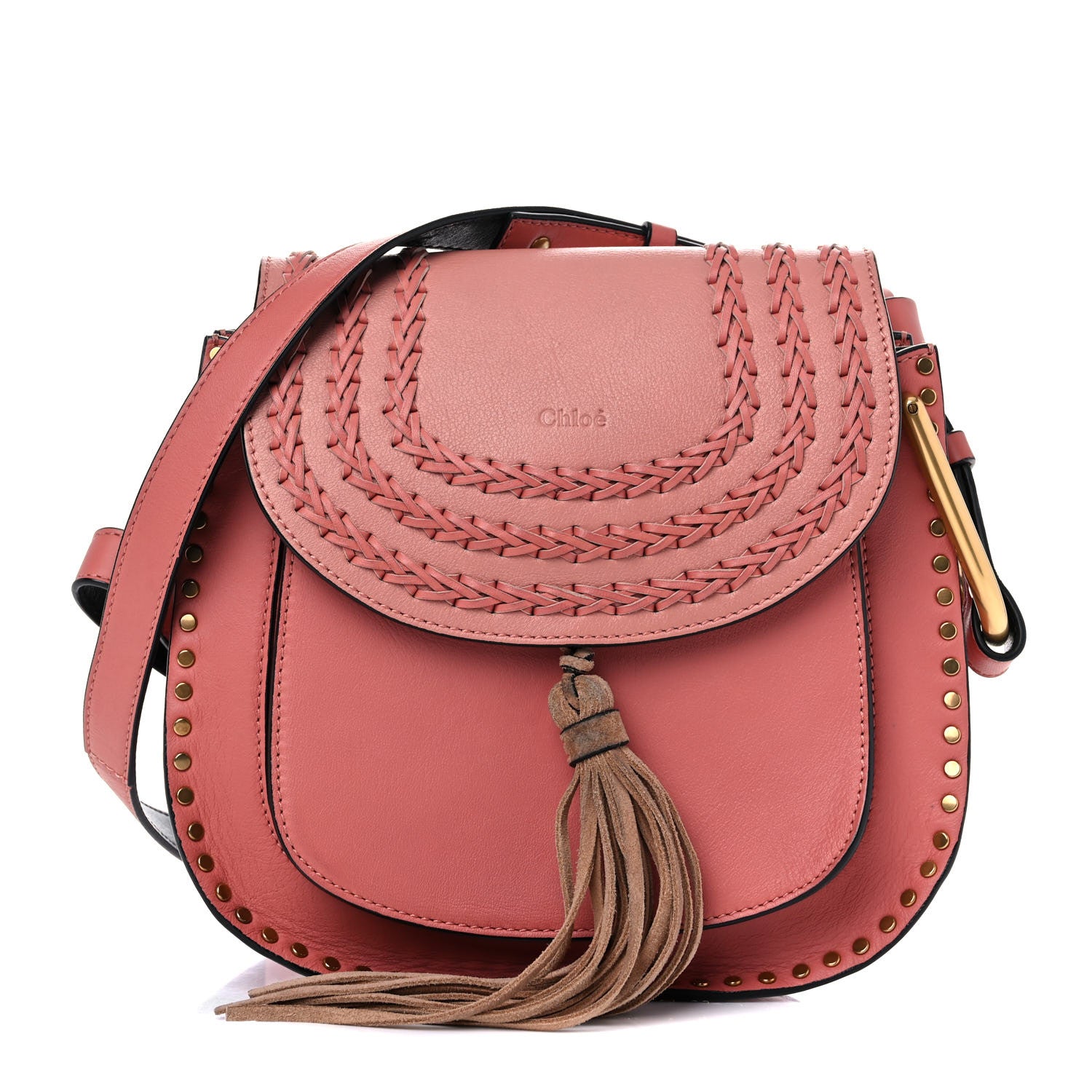 Chloe Calfskin Braided Mini Hudson Shoulder Bag Misty Rose 1 of 9