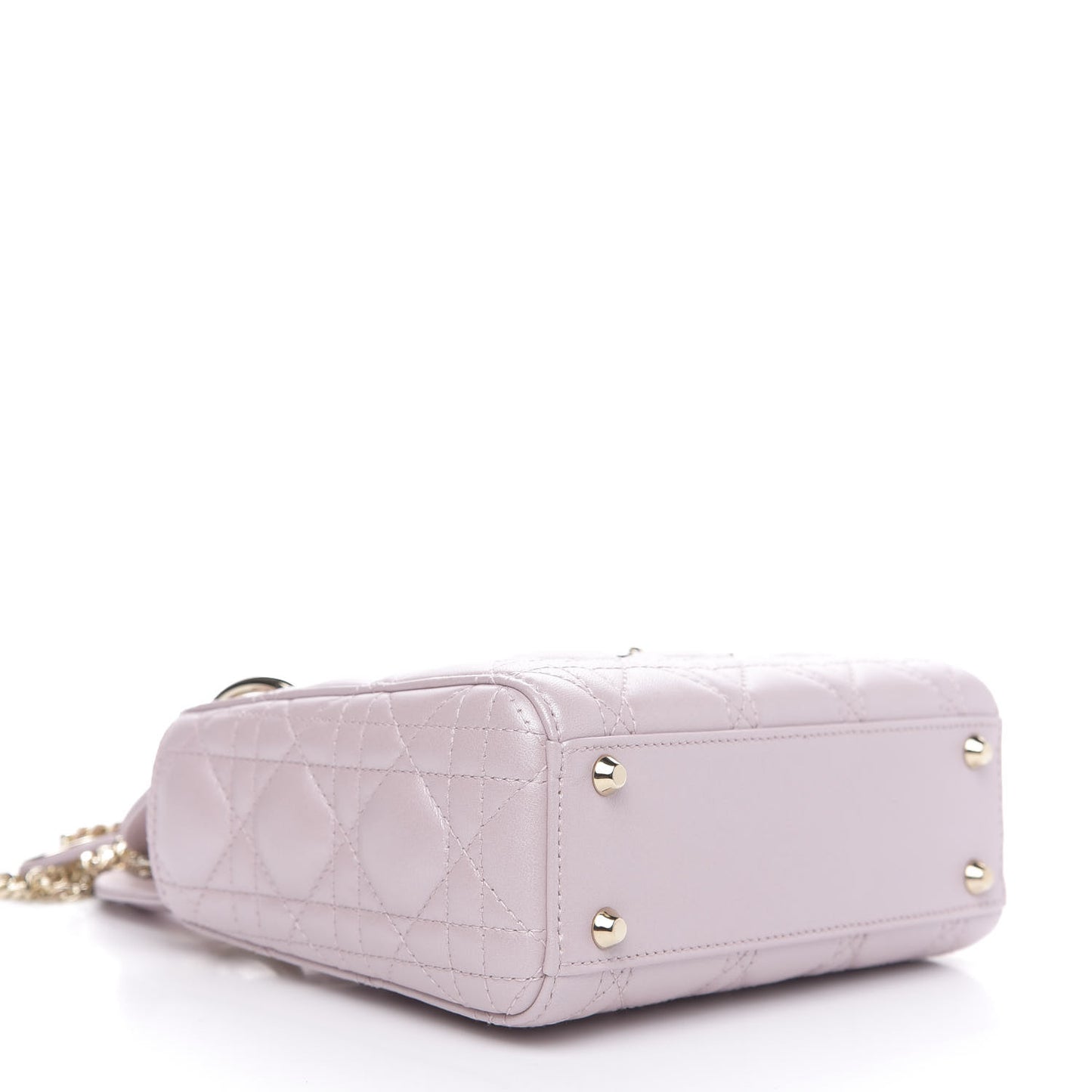 Metallic Lambskin Cannage Mini Lady Dior Lotus