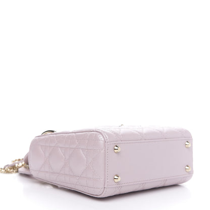 Christian Dior Metallic Lambskin Cannage Mini Lady Dior Lotus 4 of 9
